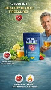 Cardio Slim Tea lifestyle image showing senior man with herbal weight loss tea for cardiovascular and metabolic support