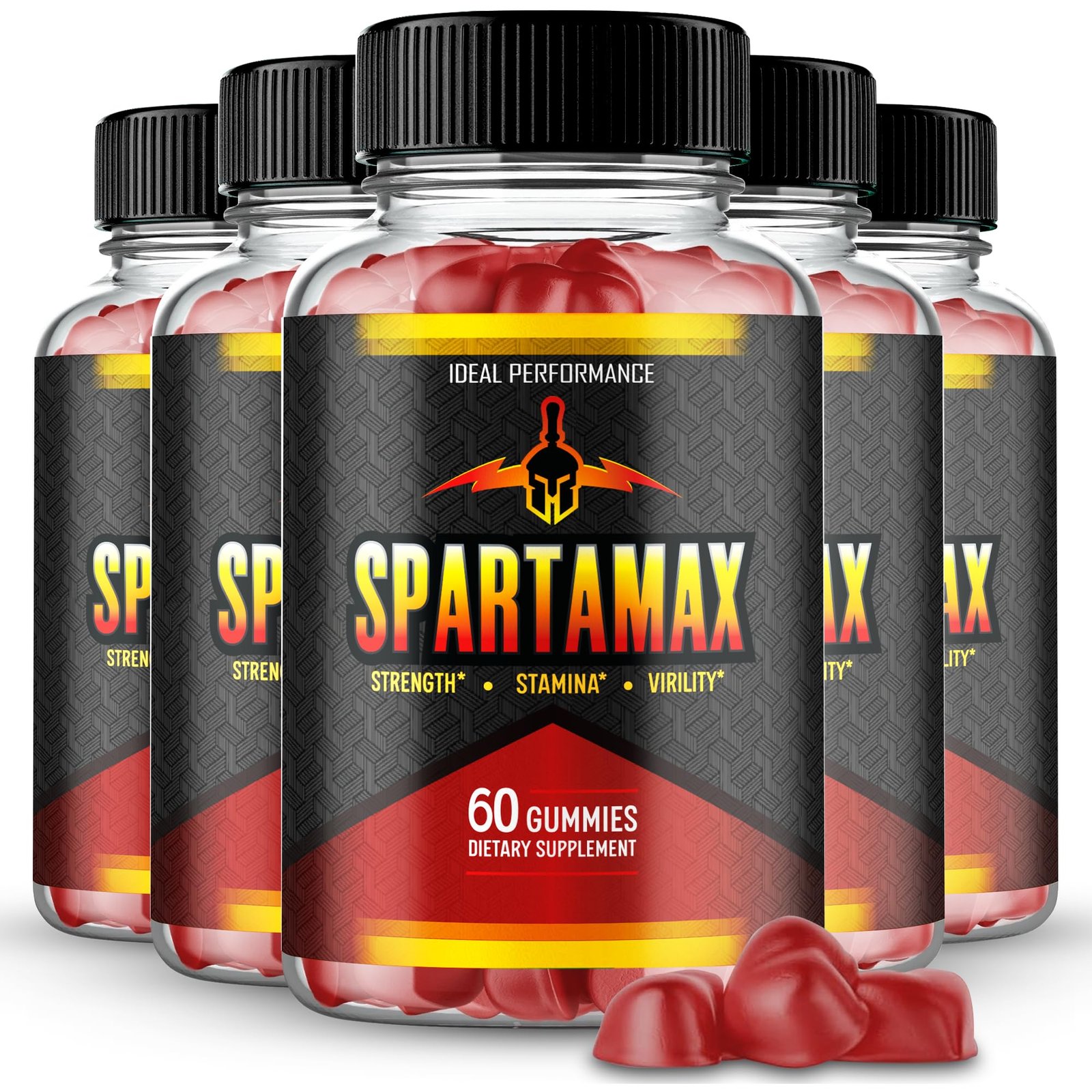 Editorial image of SpartaMax gummy bottles for an ingredients analysis
