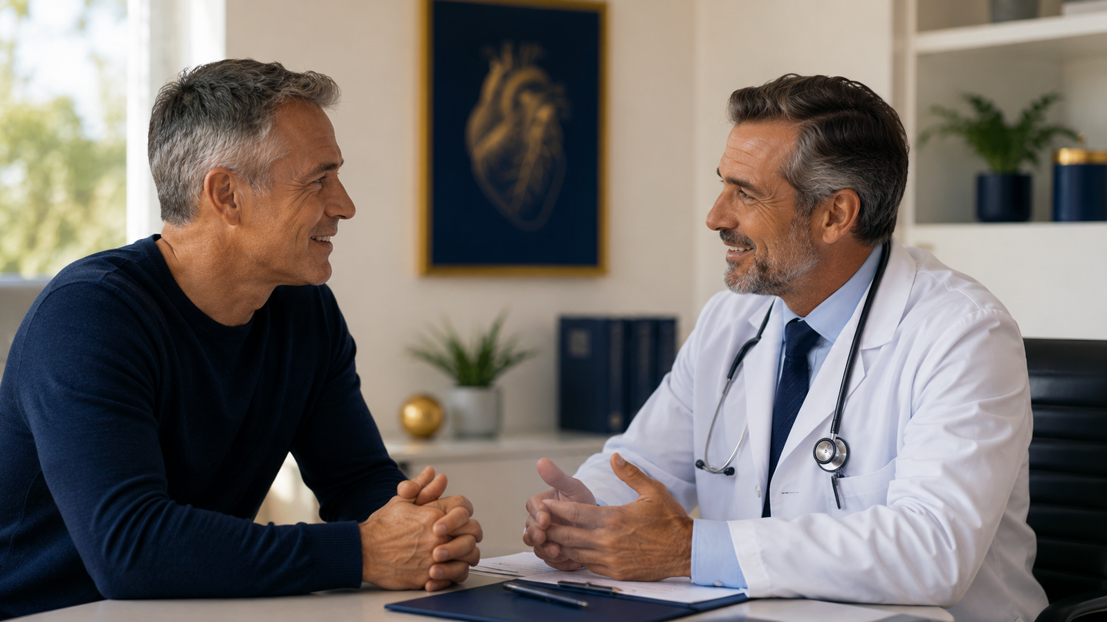 Man consulting a doctor about performance and cardiovascular health
