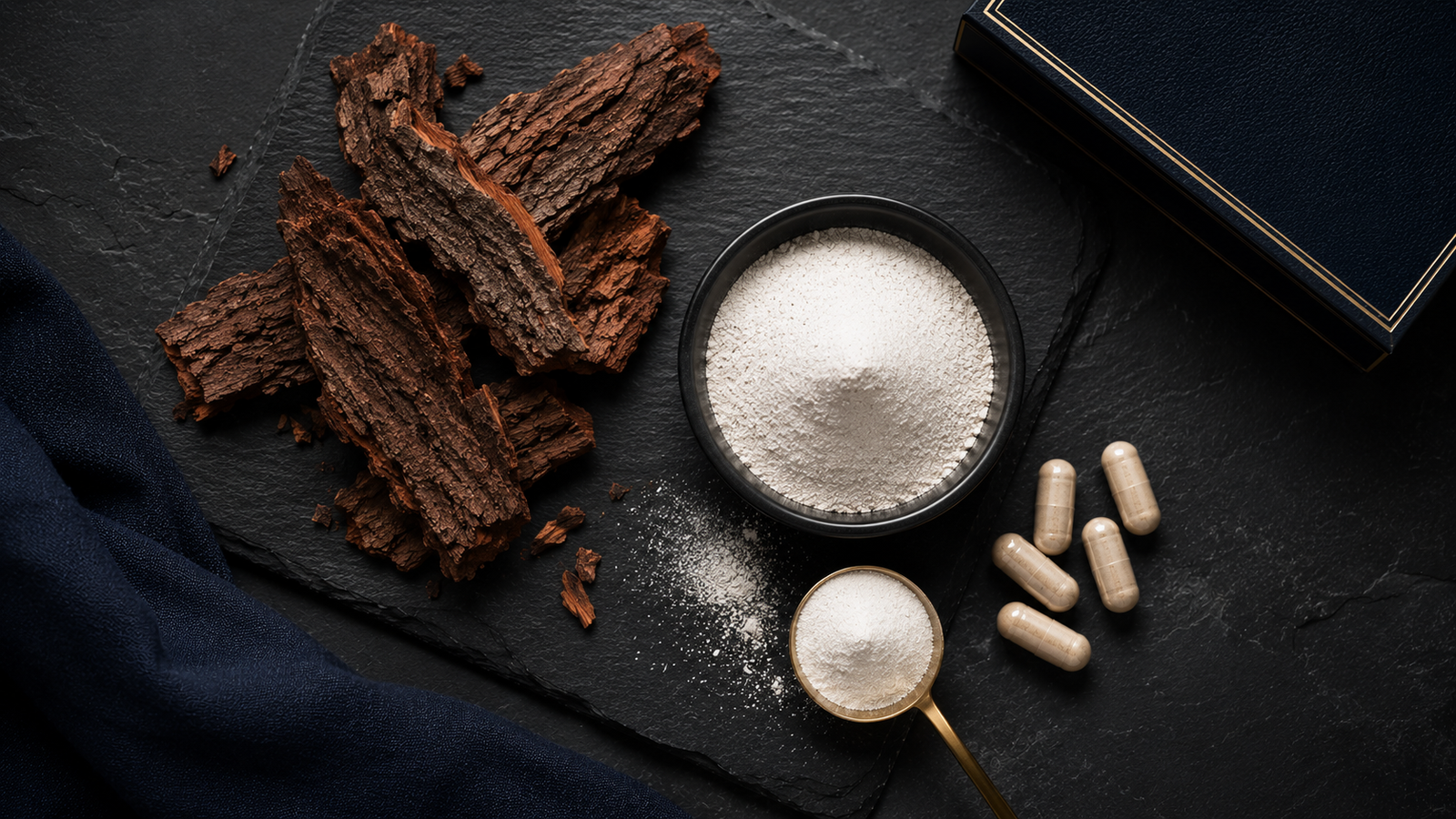 Pine bark (Pycnogenol) with L-arginine powder and capsules
