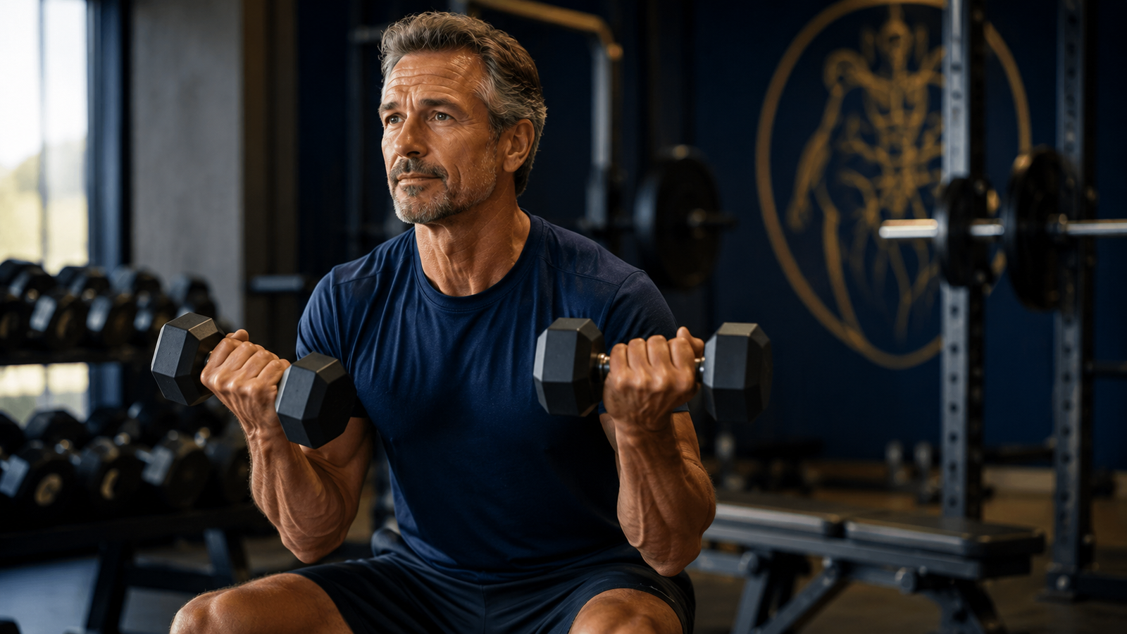 Man over 50 exercising to support cardiovascular and sexual health