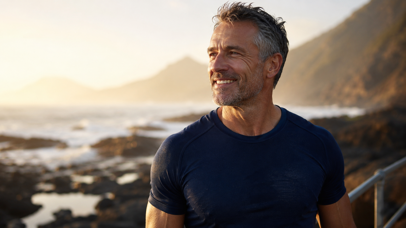 Active healthy man over 50 considering testosterone support supplements