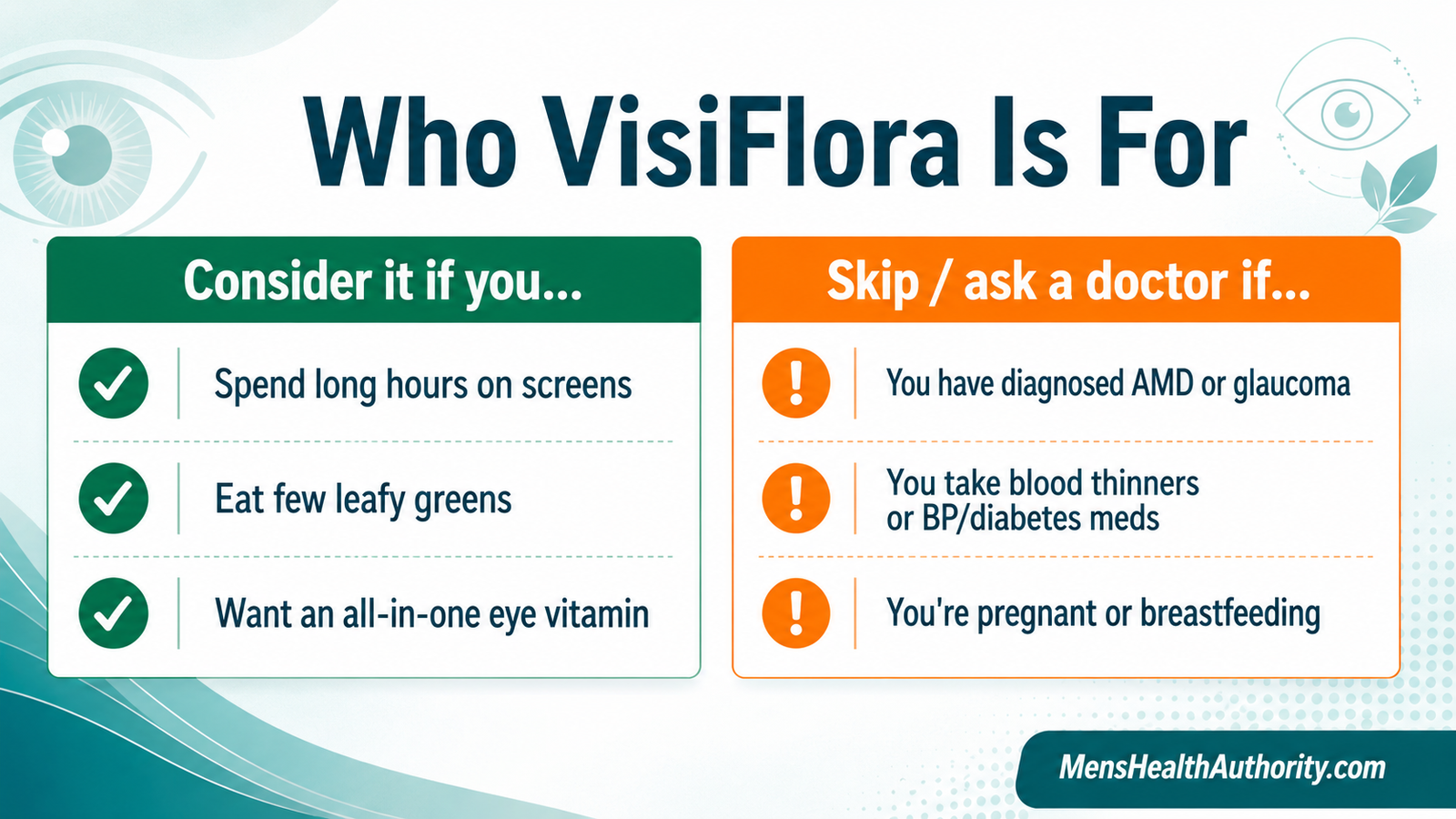 Who VisiFlora is for — daily eye microbiome support fit and skip guide