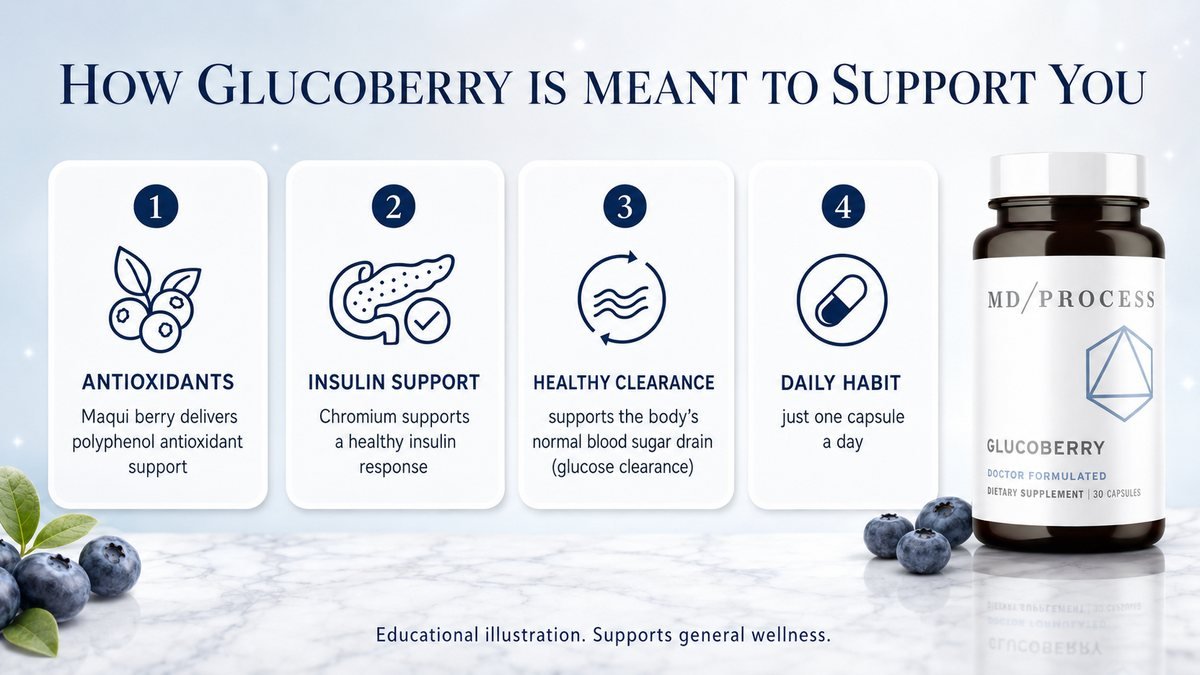 How GlucoBerry is meant to support healthy blood sugar in four steps